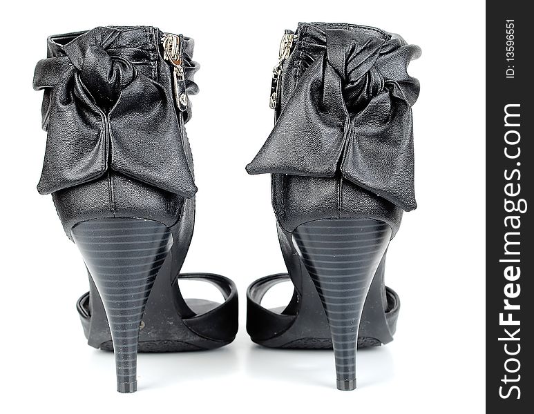 Woman black modern shoes.