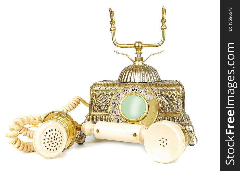 Retro gold phone.