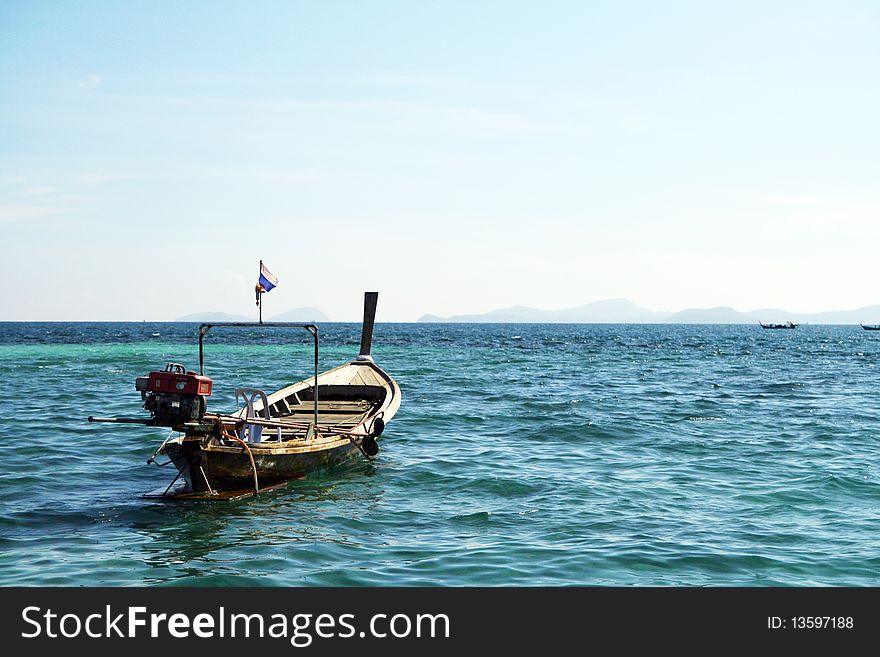 Long tail boat in andaman sea Thailand