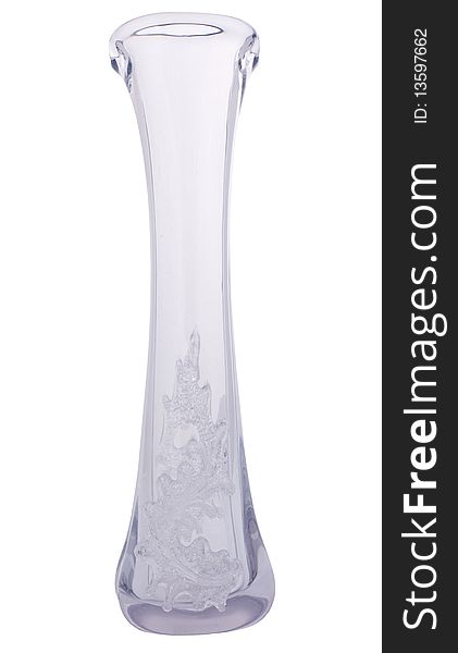 Decorative Glass Vase On Isolated White