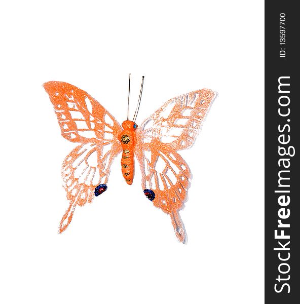 Decorative butterfly on white