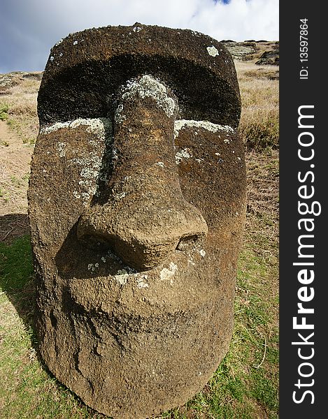 Moai in easter island chile