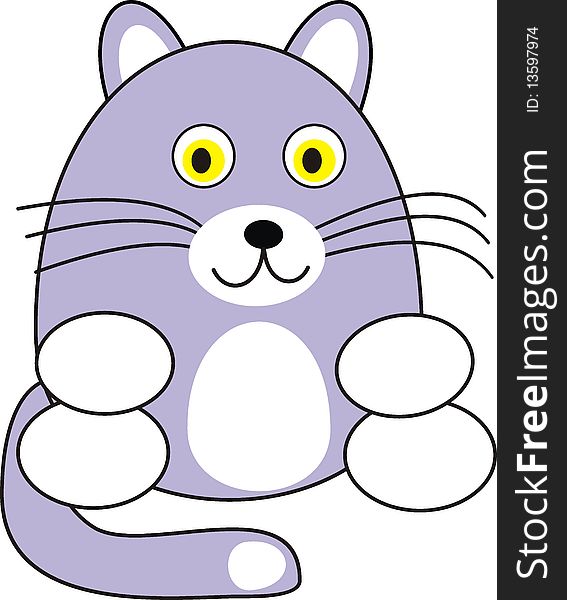The cartoon vector isolated illustration of cat - toy, pet. The cartoon vector isolated illustration of cat - toy, pet