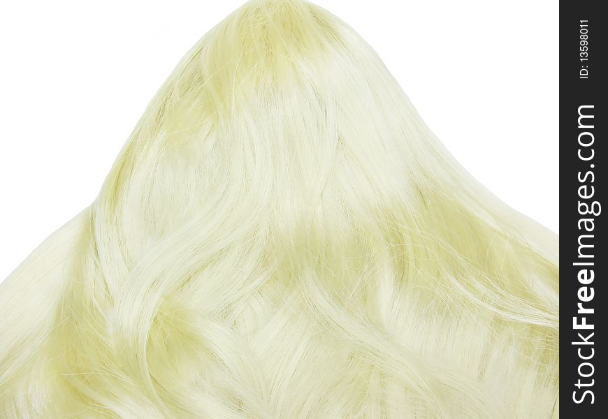 Blond hair wave isolated on white background