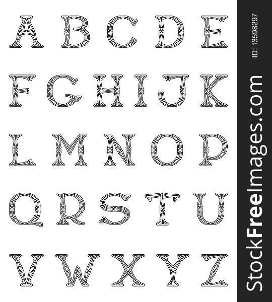 Alphabet Openwork font