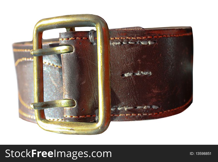 Leather belt, a thick skin, big buckle, metallic buckle, wide belt