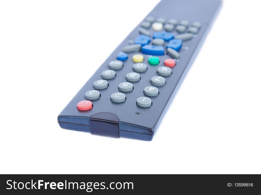 Stand from a television set on a white background