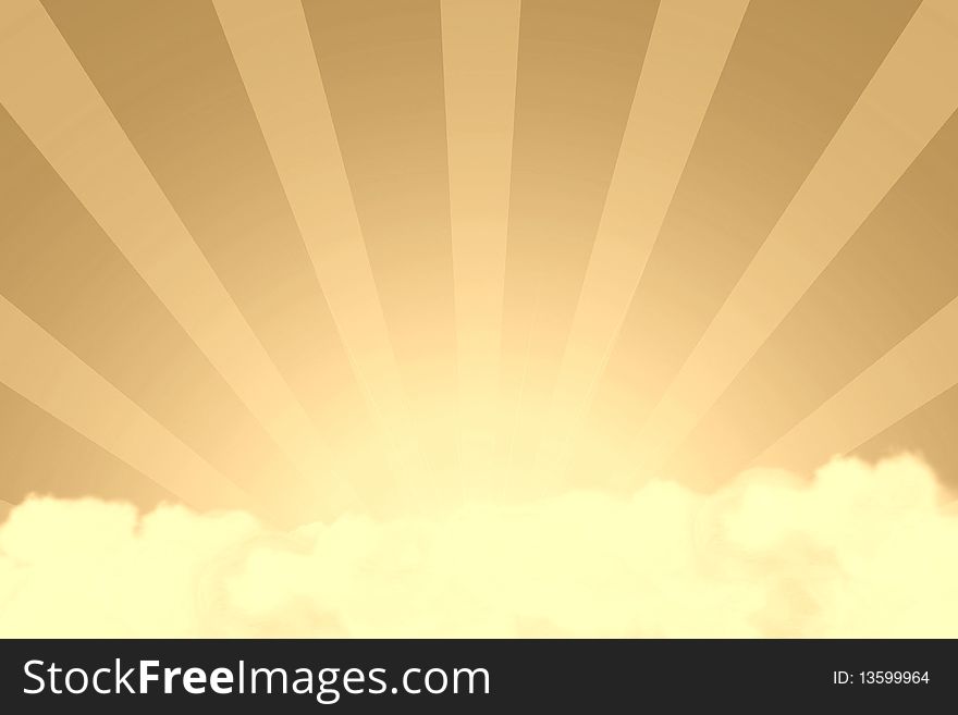 Abstract imgage of bright sun behind clouds