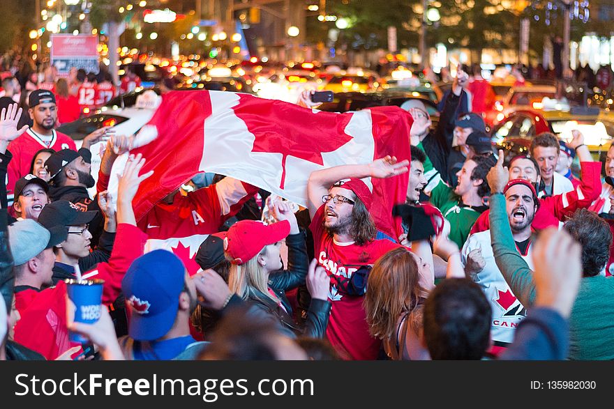 Crowd, Red, Protest, Event