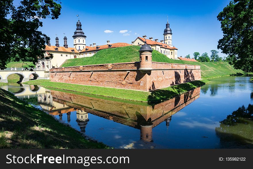 Reflection, Waterway, Historic Site, ChÃ¢teau