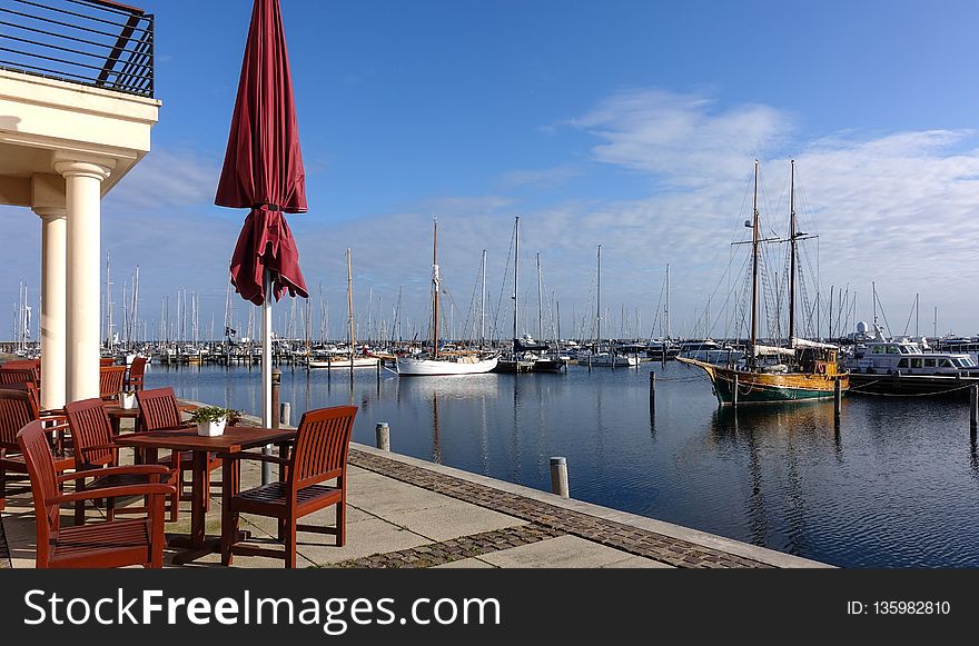 Marina, Dock, Water, Sky