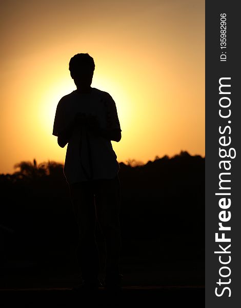 Sky, Silhouette, Standing, Sunrise