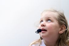 Young Girl Wearing Telephone Headset Royalty Free Stock Photo Young Girl Wearing Telephone Headset Royalty Free Stock Photo