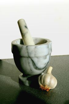 Pestle And Mortar With Garlic Stock Image Pestle And Mortar With Garlic Stock Image
