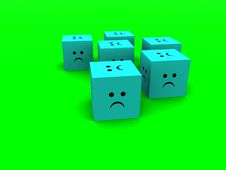 Sad Cubes  6 Stock Image
