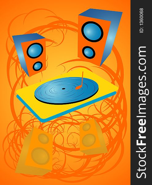 VIrtual turntable design abstract background