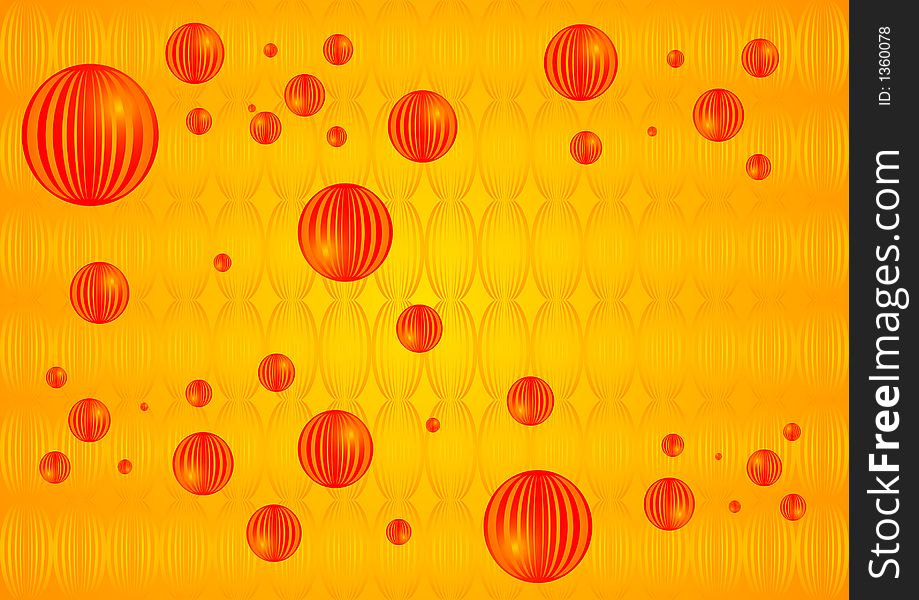 Orange marble balls abstract background