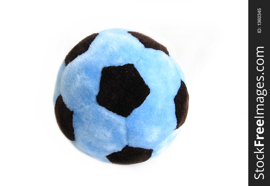 Blue Soccer Ball Over White