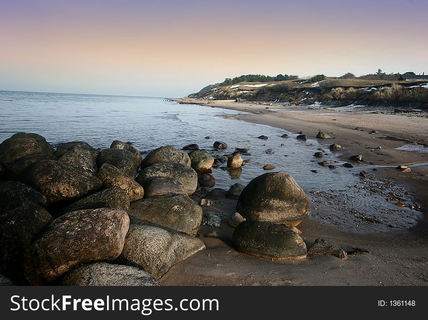 Stones in denmark in the north coast of the seeland island. Stones in denmark in the north coast of the seeland island