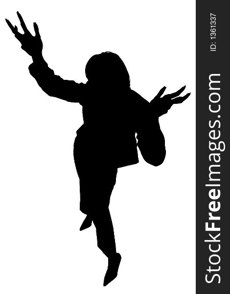 Silhouette With Clipping Path of Woman Standing