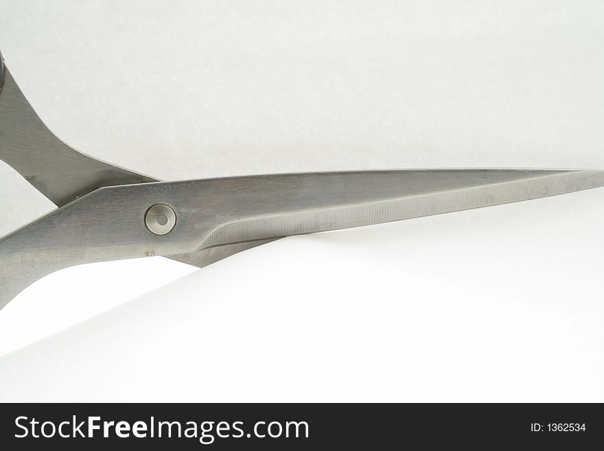 Scissors on a white background