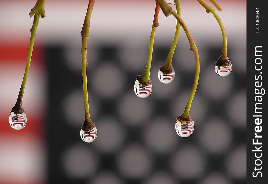 Picture of us flag on drops
