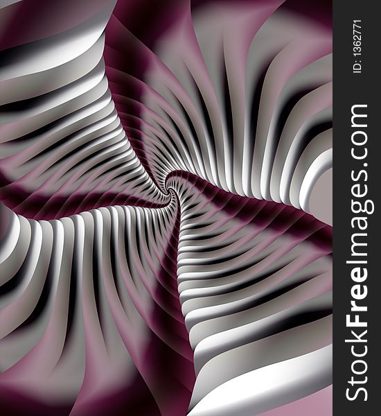 Abstract fractal image of descending tubes converging. Abstract fractal image of descending tubes converging