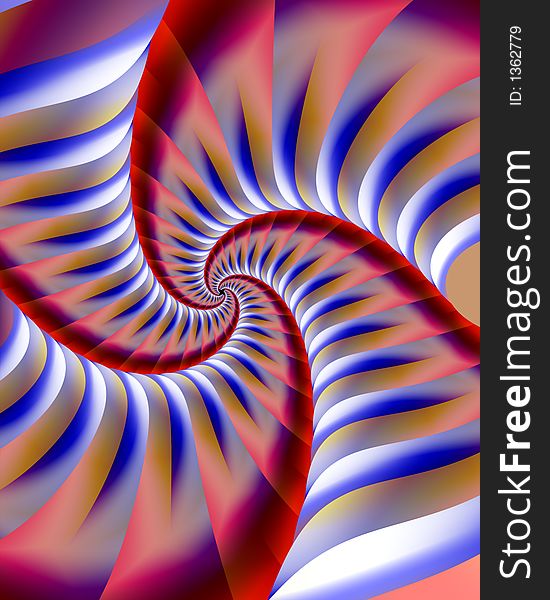 Abstract fractal image of 4 tails descending to a mid point. Abstract fractal image of 4 tails descending to a mid point