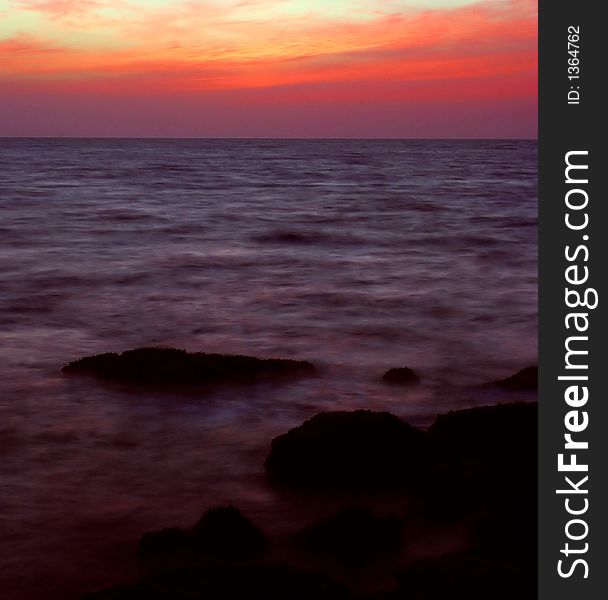 Long exposure after sunset (goa, India). Long exposure after sunset (goa, India).