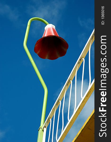 A light fitting on a fairground attraction. A light fitting on a fairground attraction.