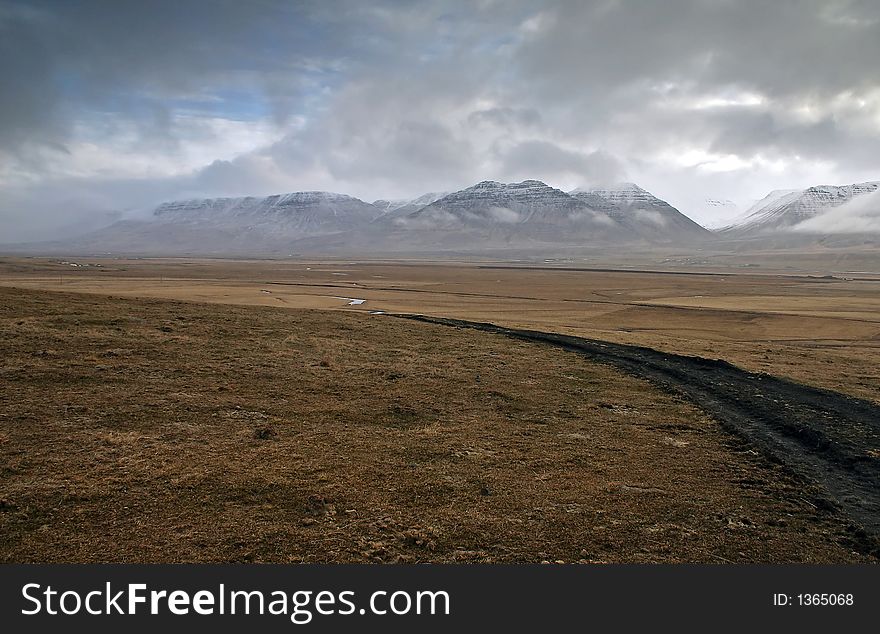 Landscape in BakkaflÃ¶t, Iceland