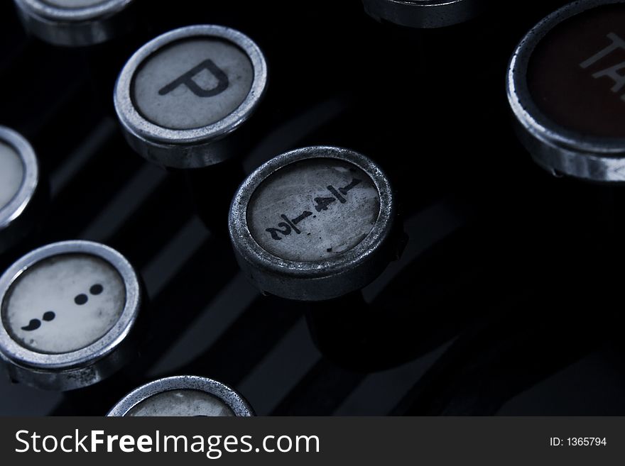 Tab key of an old typewriter. Tab key of an old typewriter