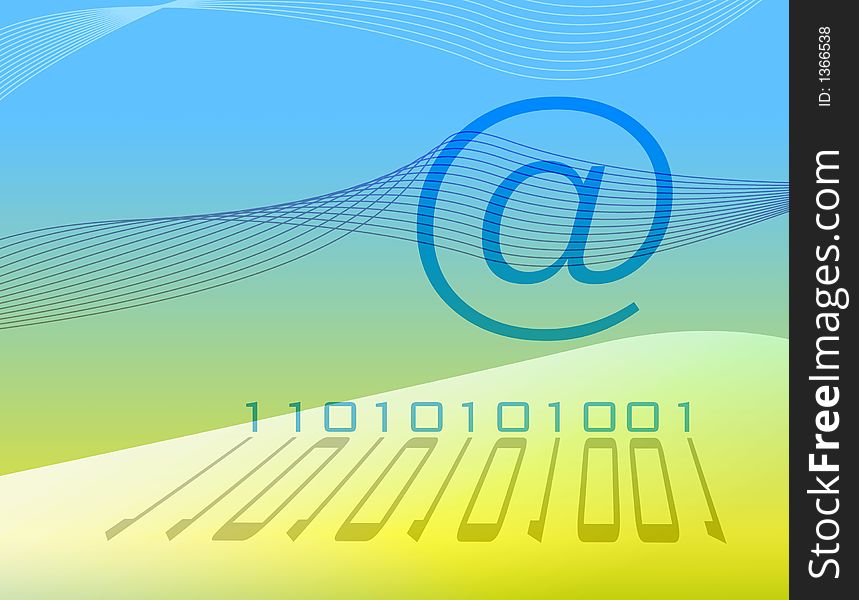 E-mail symbol on colorful abstract background. E-mail symbol on colorful abstract background