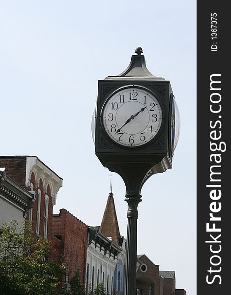 Clock located outdoor on the street