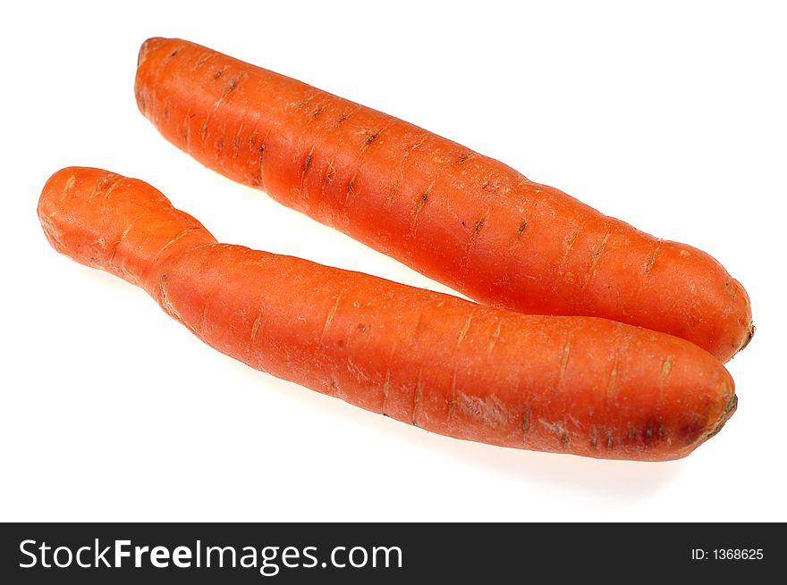 Fresh carrots on pure white background. Fresh carrots on pure white background