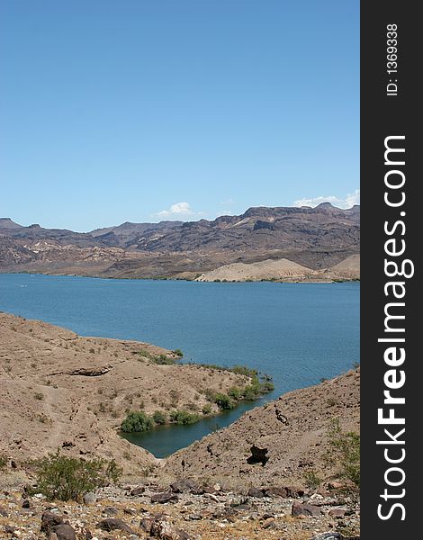 Breahtaking view of a desert lake