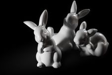 Easter Porcelain Bunnies Stock Photography