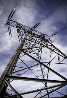High Voltage Power Line Tower Stock Photography
