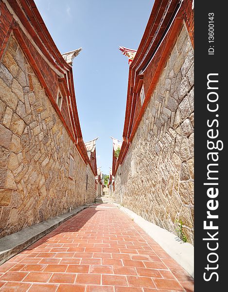 A path along traditional chinese houses