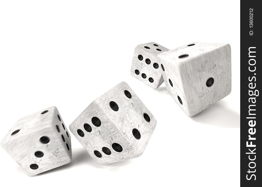 3d Casino dices over white. 3d Casino dices over white