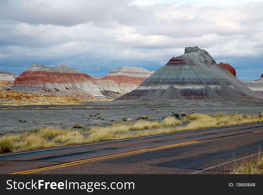 Colorful tee-pee mounds in Petrified Forest National Park, Arizona. Colorful tee-pee mounds in Petrified Forest National Park, Arizona.