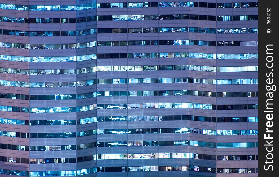 Facade of a corporate building at night. Facade of a corporate building at night