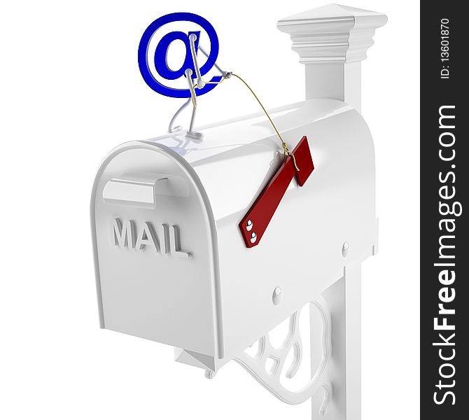 This 3D image E-mail to the mailbox. This 3D image E-mail to the mailbox