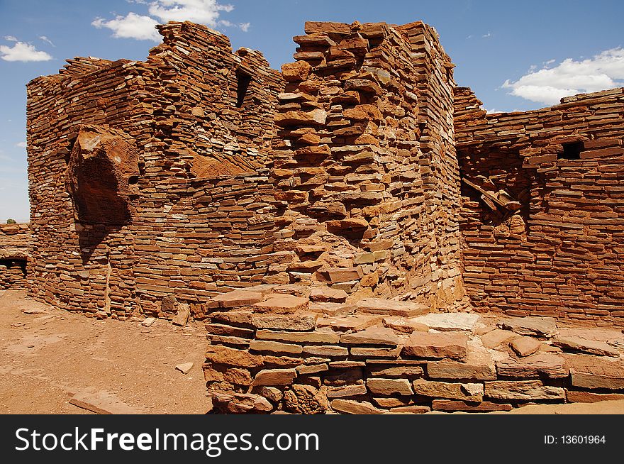 Prehistoric Indian ruins at Wupatki National Monument in northern Arizona. Prehistoric Indian ruins at Wupatki National Monument in northern Arizona.