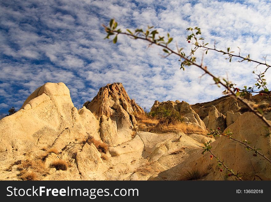 The Goreme Valley in Cappadocia, Turkey, old monastyr.