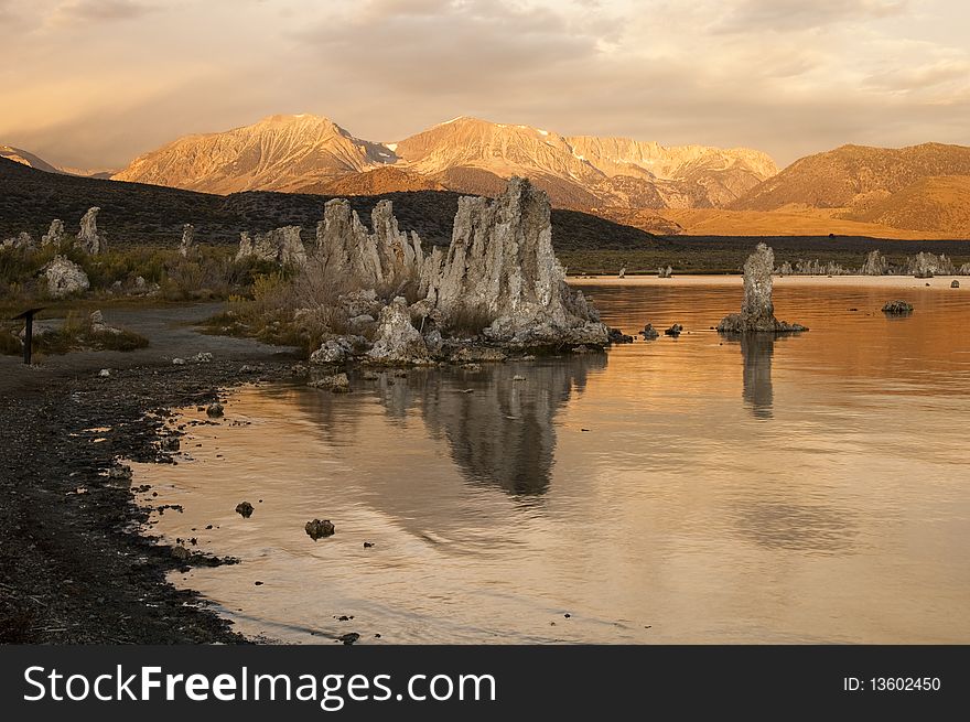 Tufa formations on Mono Lake in the Owens Valley of California