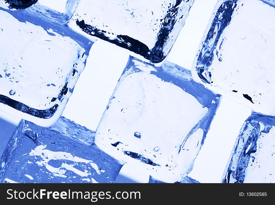 Ice CUbes placed on blue light. Frozen concept. Ice CUbes placed on blue light. Frozen concept