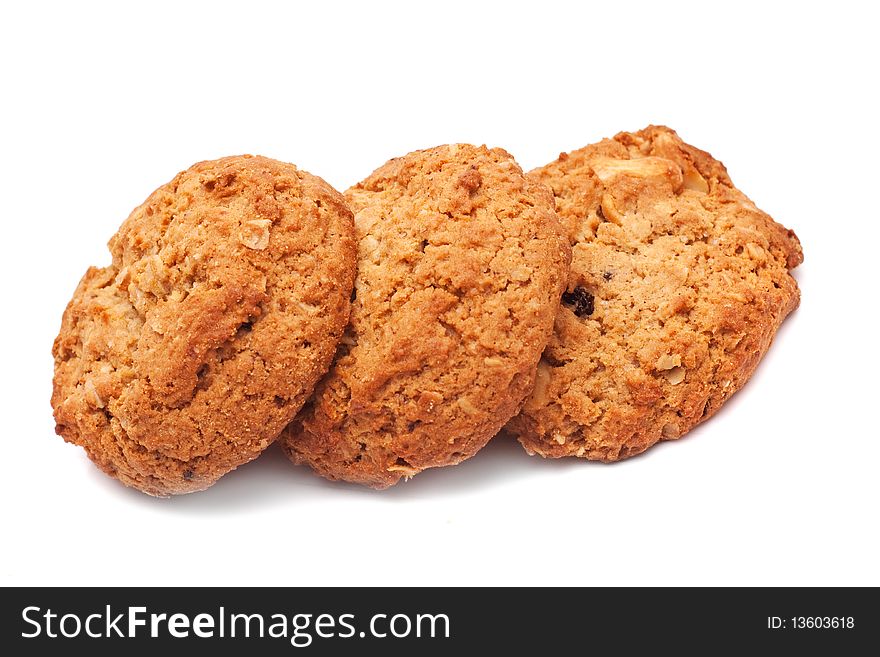 Cookies on a white background close up