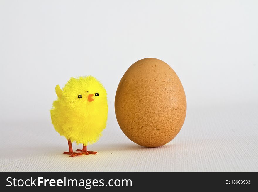 Stuffed egg with chicks for Easter greetings