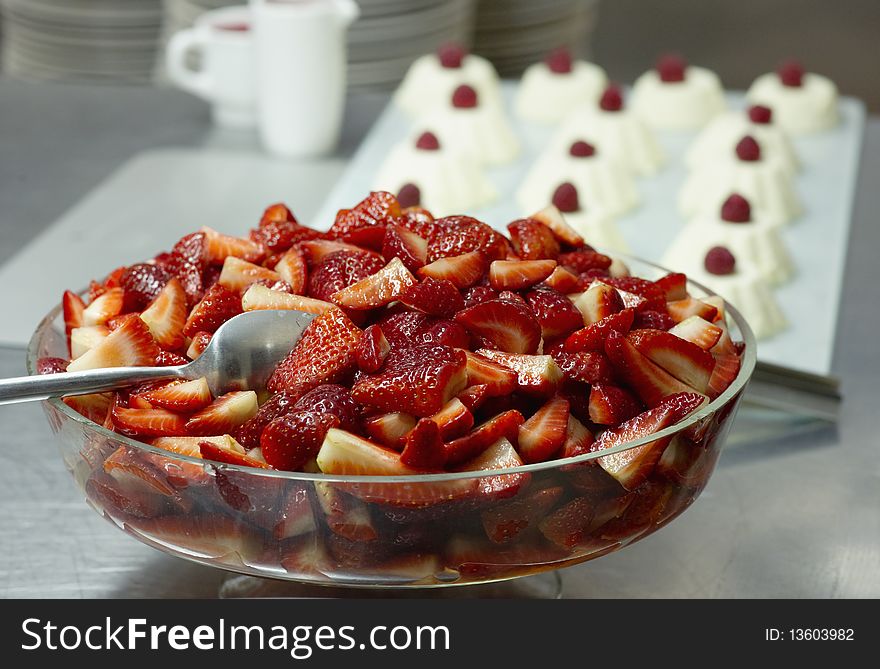 Fresh red strawberries in a bowl. Fresh red strawberries in a bowl